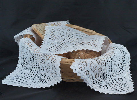White Laced Bread Basket Serviette | EV/SDP/09