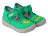 Befado Green Daycare Slippers / Sneakers with Crocodile Pattern HONEY | 631P022