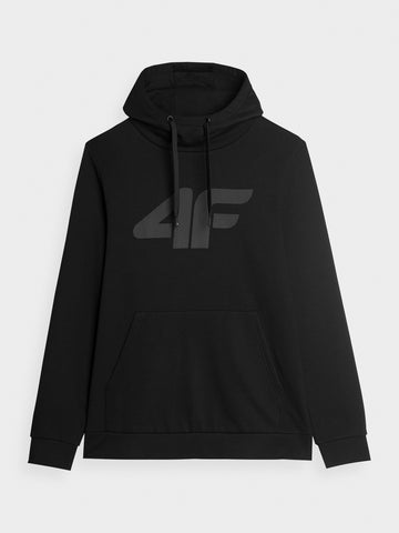4F Men's Black Hooded Graphic Sweatshirt | SM694-20S