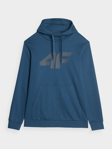 4F Men's Dark Blue Hooded Graphic Sweatshirt | SM694-32S