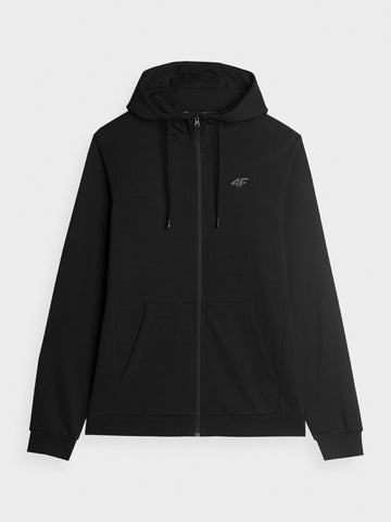4F Men's Black Zip Up Hooded Sweatshirt | SM695-20S
