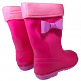Pink Rain Boots with Pink Cuff and Bow | Y053-NP