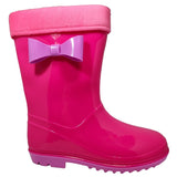 Pink Rain Boots with Pink Cuff and Bow | Y053-NP