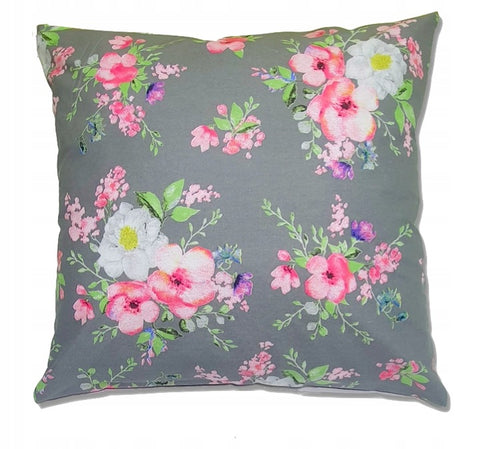 100% Cotton Gray Pillowcase with Floral Pattern | IK-20
