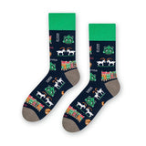 Steven Men's Dark Blue Socks with Greater Poland Folk Pattern | ART-118XO023