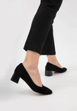 Wojas Black Velour Leather Pumps | 3506261