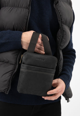 Wojas Black Leather Messenger Bag | 8032521