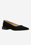 Wojas Black Heeled Leather Flats | 46215-61