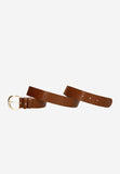 Wojas Women's Brown Leather Belt with Golden Buckle | 9308852