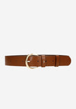 Wojas Women's Brown Leather Belt with Golden Buckle | 9308852