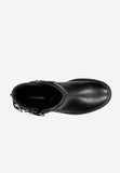 Wojas Black Leather Biker Boots with Silver Buckles | 5523851