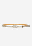 Wojas Women's Thin Golden Leather Belt | 9301058