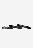 Wojas Black Leather Belt with Silver Buckle | 9310451