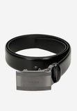 Wojas Black Leather Belt with Silver Buckle | 9310451