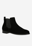 Wojas Black Velour Leather Ankle Boots | 5524461