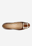Wojas Brown Patent Leather Heels with Metal Decoration | 3514132