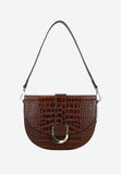 Wojas Burgundy Embossed Leather Crossbody Saddlebag | 8035152