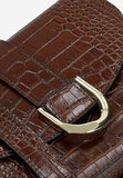 Wojas Burgundy Embossed Leather Crossbody Saddlebag | 8035152