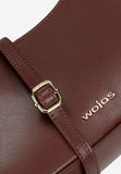 Wojas Burgundy Asymmetric Leather Crossbody Bag | 8041155