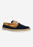 Wojas Dark Blue and Brown Combined Leather Loafers-Style Sneakers | 1025976