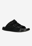 Wojas Black Leather Slide Sandals | 3203321