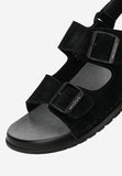Wojas Black Nubuck Leather Sandals | 2902021