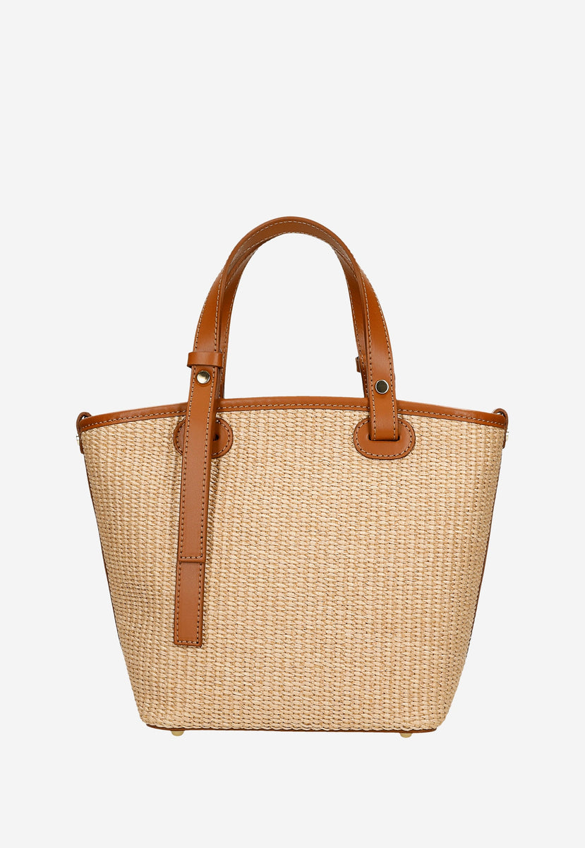 Wojas Beige Leather and Raffia Tote Bag | 8033983 – Luxahaus