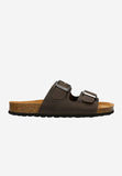 Wojas Brown Leather Slide Sandals | 3202092