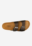 Wojas Brown Leather Slide Sandals | 3202092