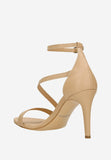 Wojas Beige Leather Ankle Strap High Heels Sandals | 7618854