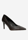 Wojas Brown Embossed Leather High Heels | 3517450