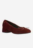 Wojas Burgundy Velour Leather Heels with Bow | 3517566
