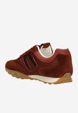 Wojas Burgundy Velour Leather Sneakers | 4637485