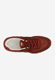 Wojas Burgundy Velour Leather Sneakers | 4637485