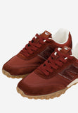 Wojas Burgundy Velour Leather Sneakers | 4637485