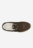 Wojas Chocolate Brown Velour Leather Sneakers | 4637482