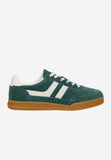 Wojas Green Velour Leather Sneakers | 4637577