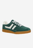 Wojas Green Velour Leather Sneakers | 4637577