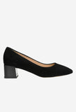 Wojas Black Velour Leather Pumps | 3506261