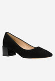 Wojas Black Velour Leather Pumps | 3506261