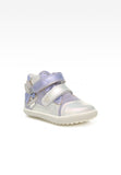 Bartek Girls' White and Purple Prophylactic Leather Ankle Sneakers | 11703-033