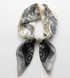Silk Feel Soft Scarf with Horse Pattern | HAL-234
