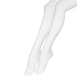 Girl's White 40 Denier Cotton Tights | TRG750-W