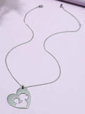 Stainless Steel Motherhood Heart Charm Necklace | BLU-061