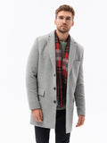 Men's Light Gray Classic Coat with Buttons | C432-V4