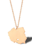 I Love Poland Stainless Steel Map Necklace | BLU-055