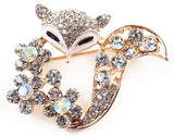Stainless Steel Fox Brooch with Zirconias - Broszka | BR00742