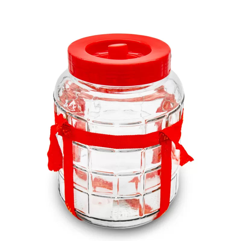18 Liters Glass Jar with Lid and Strap Handles