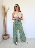 Italian-style Floral Pattern Wide Leg Pants | 13056