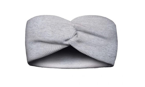 Girls' Light Gray Cotton Ribbed Headband | 20C26